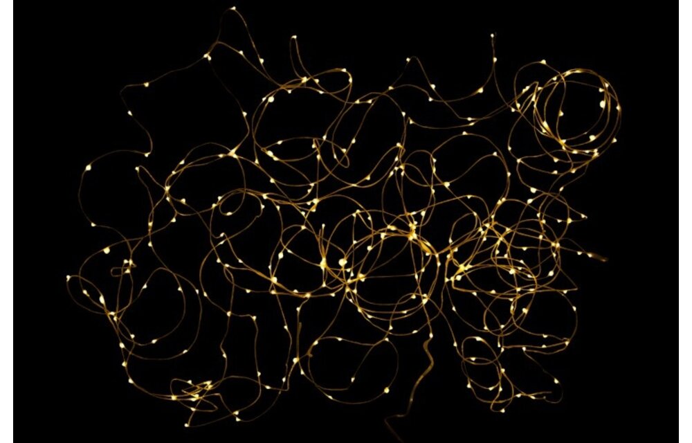 Kerstverlichting Draad 30M Goud 300Led Warm Wit