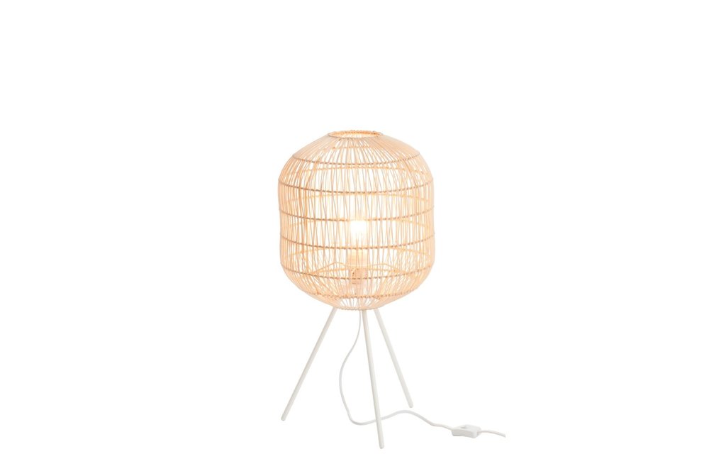 Tafellamp Tripod Rond Papier/Metaal Naturel/Wit