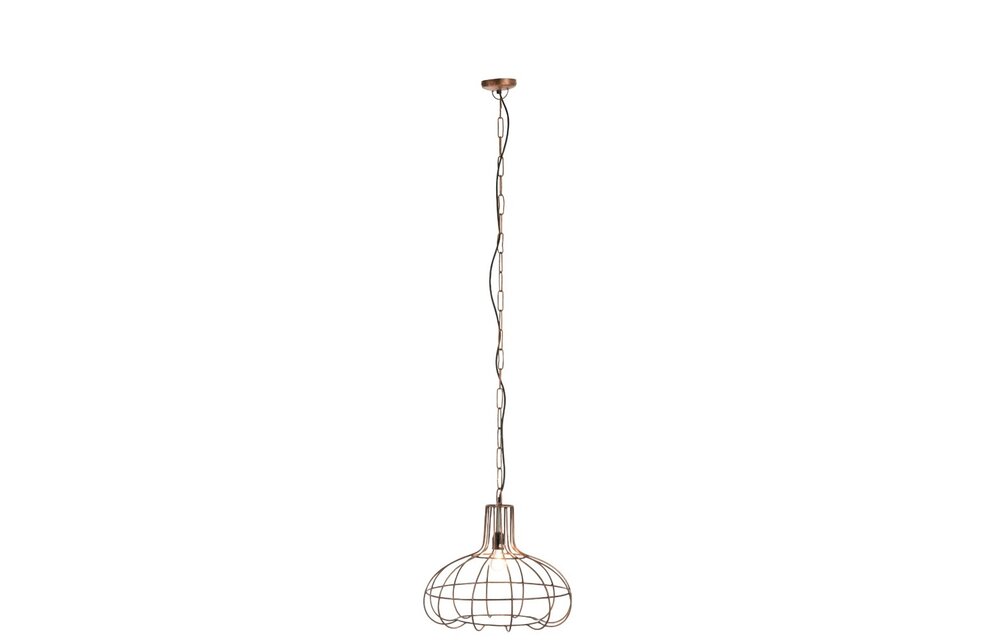 Hanglamp Peervorm Tralie Metaal Koper