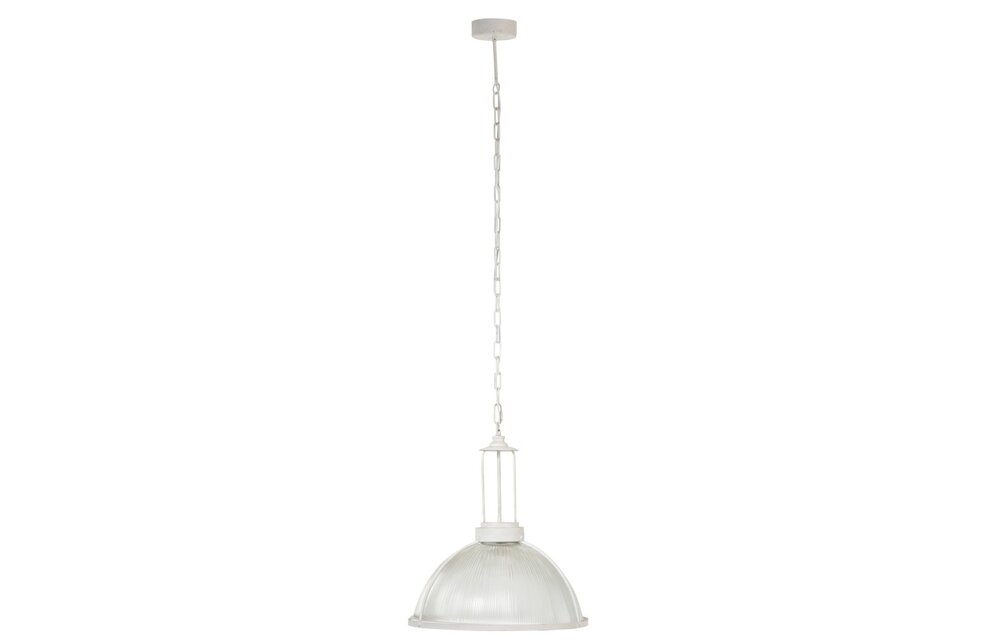 Hanglamp Rond Glas/Metal Wit