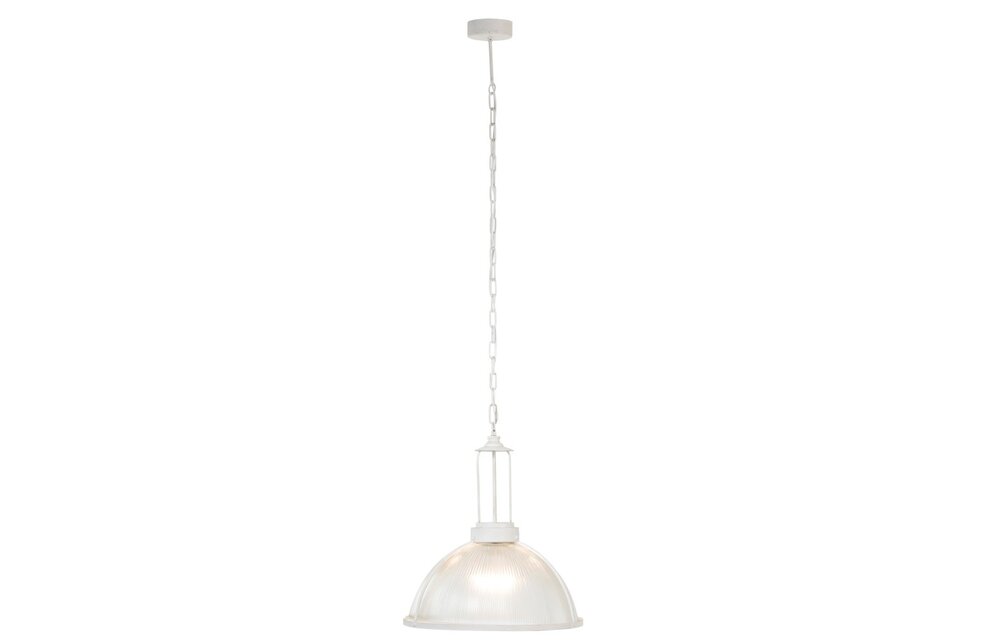 Hanglamp Rond Glas/Metal Wit