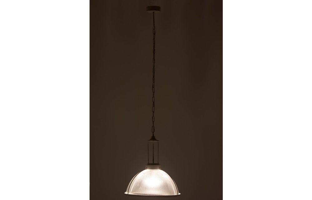 Hanglamp Rond Glas/Metal Wit