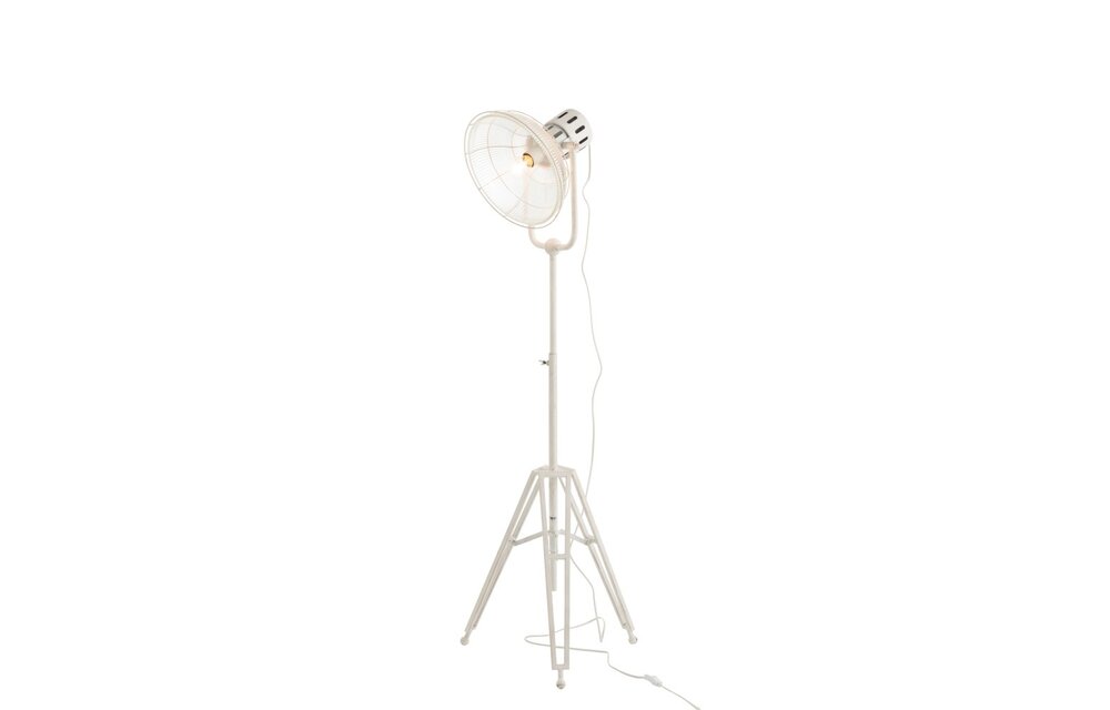 Staanlamp Rond Metal/Glas Wit