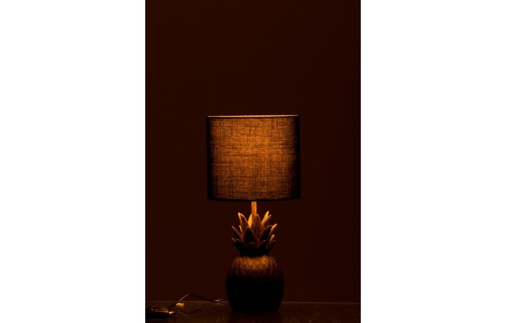 Lamp Ananas Polyresin Bruin