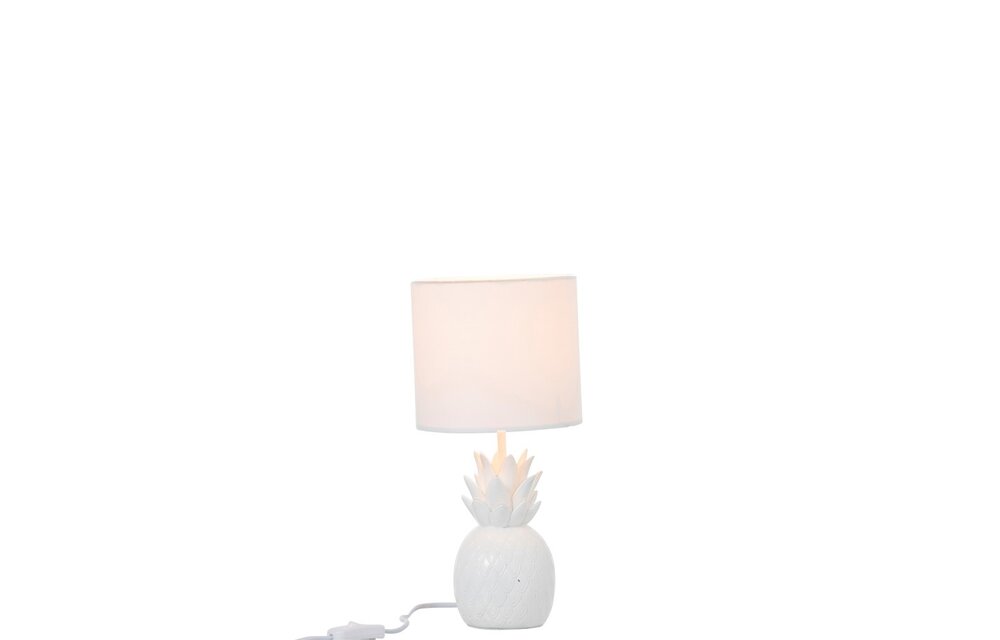 Lamp Ananas Polyresin Wit
