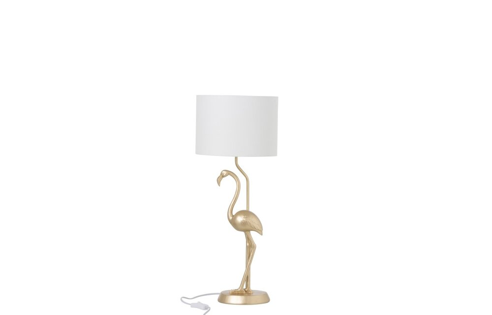 Lamp Flamingo Polyresin Goud