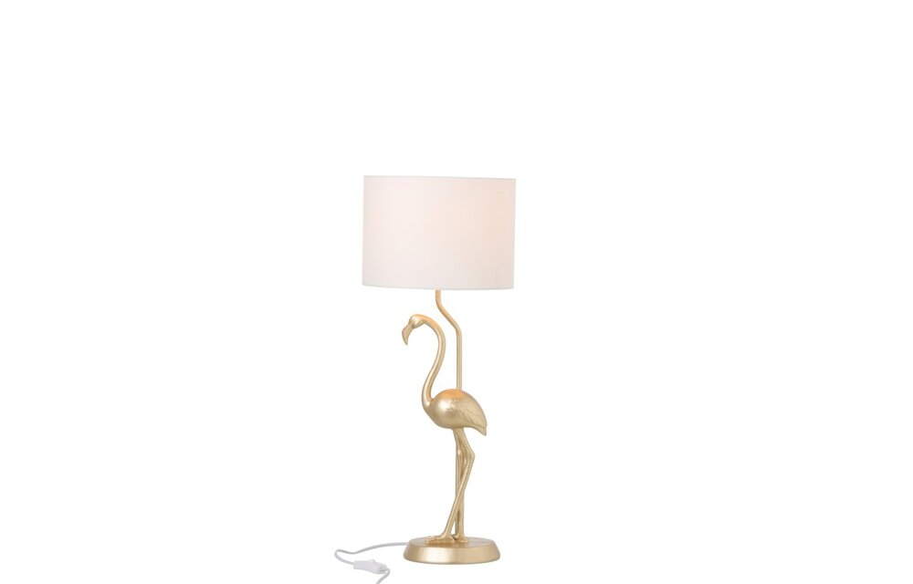 Lamp Flamingo Polyresin Goud