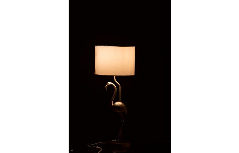 Lamp Flamingo Polyresin Goud