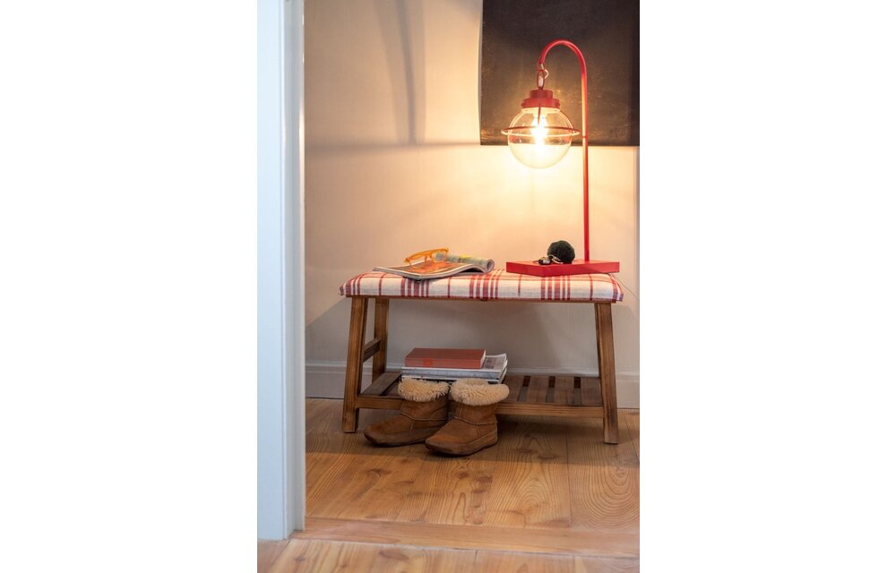 Lamp Bol Hang Metaal/Glas Rood