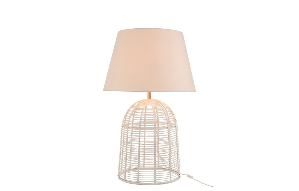 Lampvoet+Kap Spijlen Bamboe Wit Large
