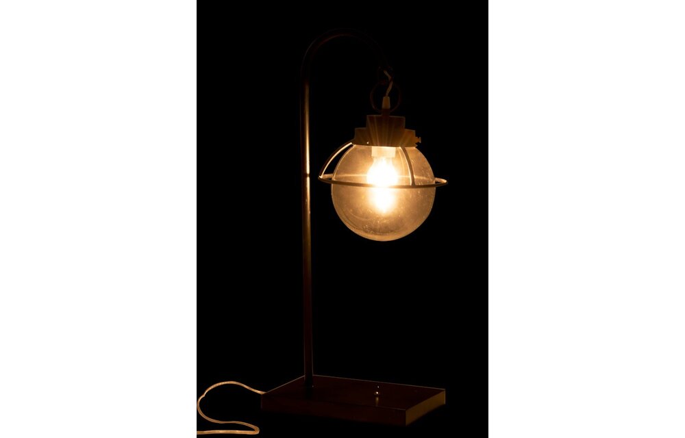 Lamp Bol Hang Metaal/Glas Zwart