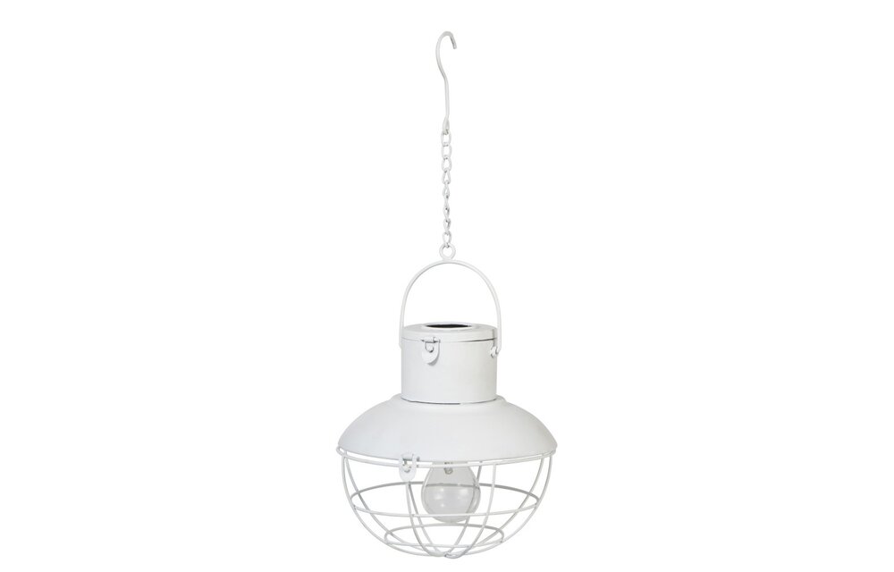 Lamp Led Hang Zonnepaneel Metaal/Glas Wit