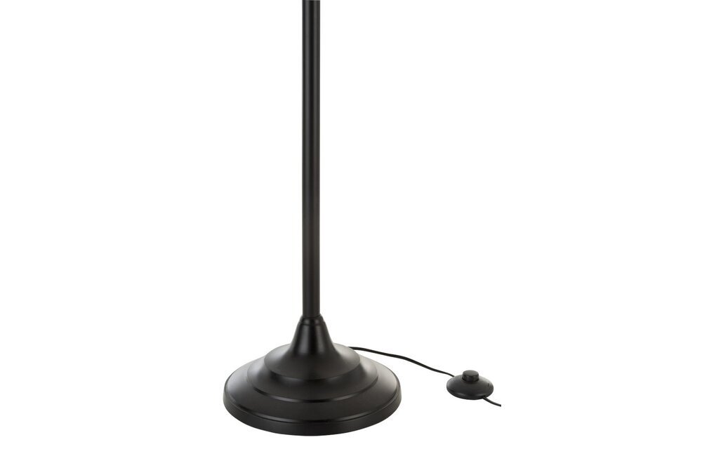 Lamp Staande Foliorium Metaal/Glas Zwart Zilver