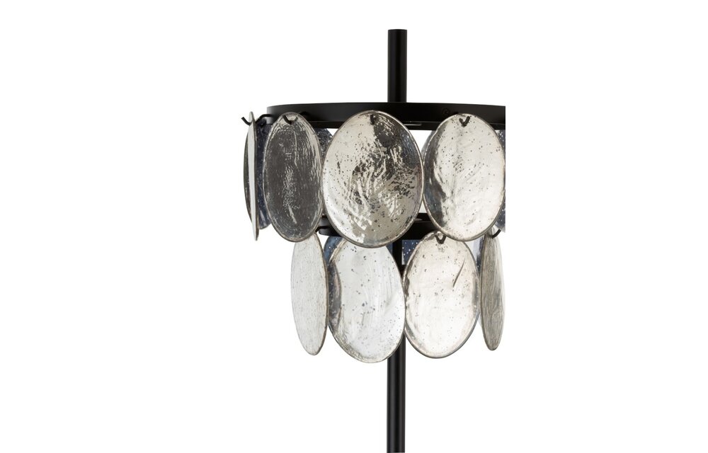 Lamp Staande Foliorium Metaal/Glas Zwart Zilver