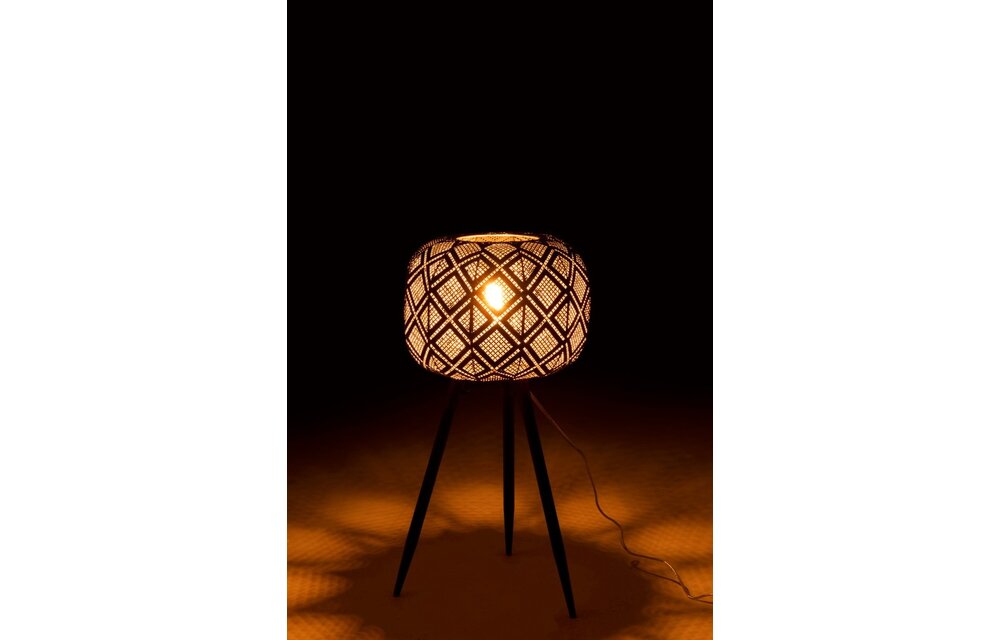 Lamp Oosters Tripod IJzer Zwart Small