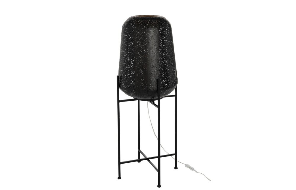 Laamp Oosters Fijn Op Voet IJzer Zwart Large