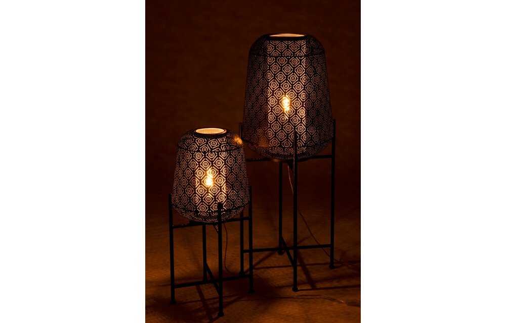 Laamp Oosters Fijn Op Voet IJzer Zwart Large