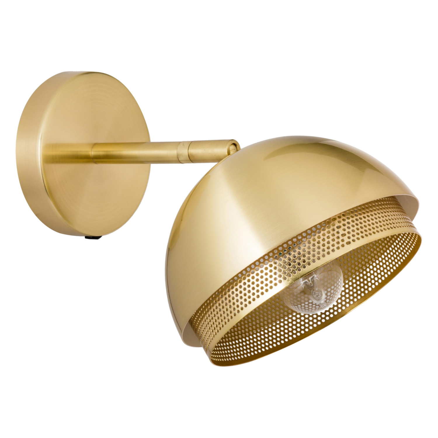 Kreta Kaarsen Reorganiseren Hubsch Wandlamp - goud metaal - E14/15W - ø21 x 28 cm - Winkel voor Thuis