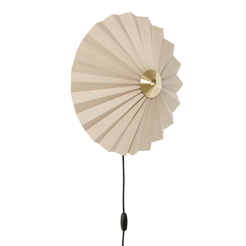 Hubsch Wandlamp, textiel/metaal, zandkleur,goud