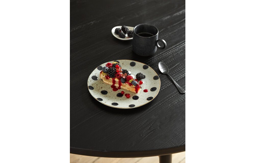 Grainy bord ø 21 cm - zand/donkerblauw - set van 4