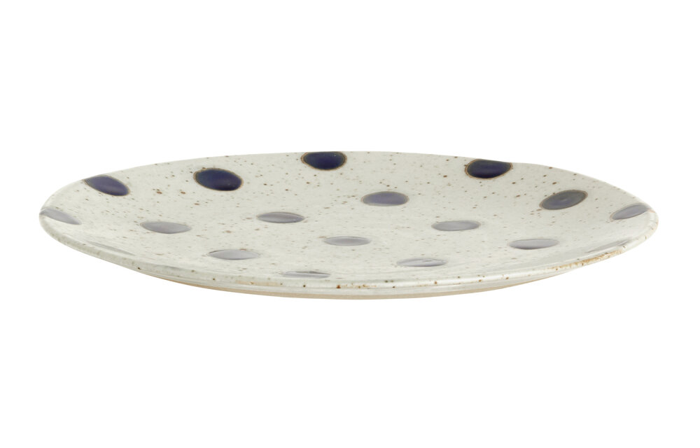 Grainy bord ø 21 cm - zand/donkerblauw - set van 4