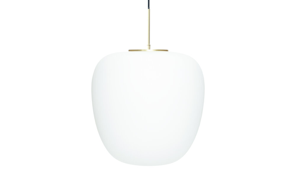 Hanglamp glas wit/messing ø 40 cm