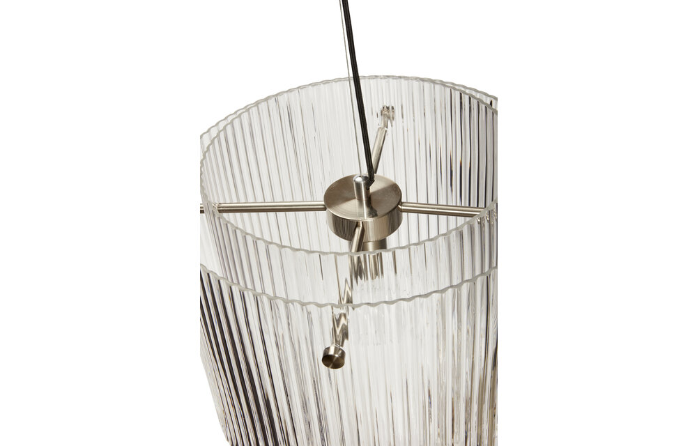 Hanglamp helder glas/metaal/nikkel ø 41 cm