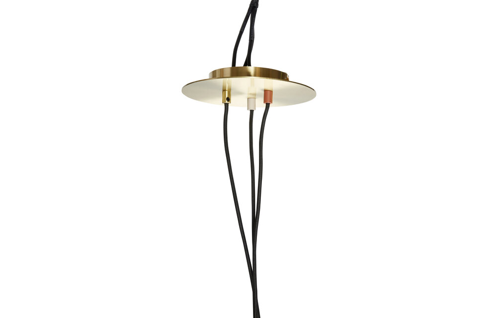Hanglamp metaal bruin/messing/beige