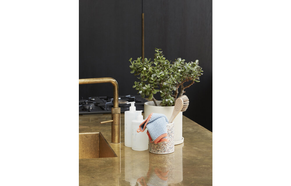 Bloempot, keramiek, wit, set van 2