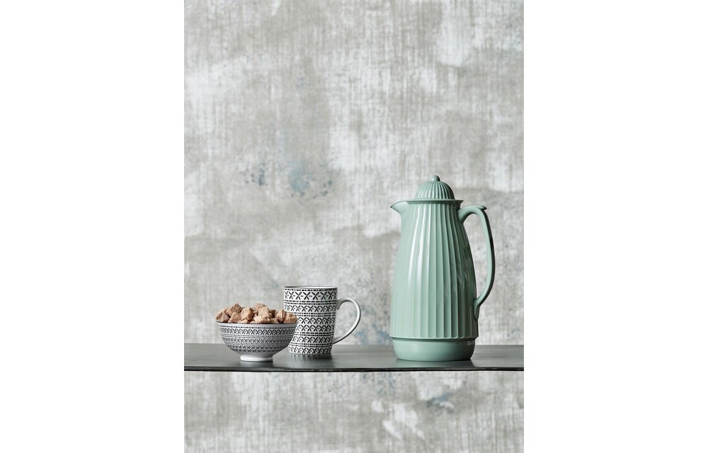thermoskan mosgroen kunststof/glas