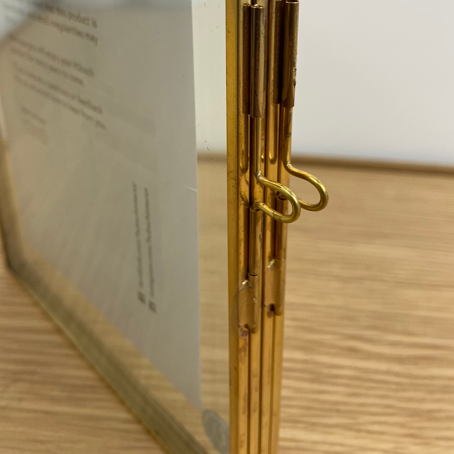 Hubsch staand dubbel - goud messing/metaal en glas 21 x 15 cm - voor Thuis