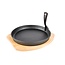 Grill Guru Gietijzeren grill pan met houten onderzetter en handgreep – verkrijgbaar in 23 en 32 cm