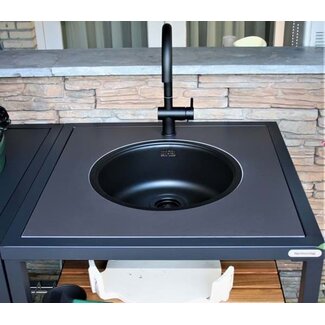 Big Green Egg Dekton natuursteen wasbak met kraan insert