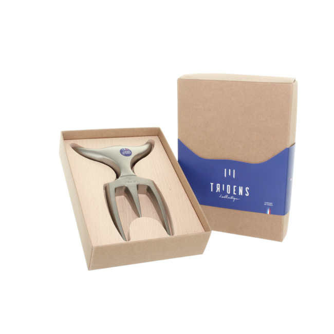 Tridens Raw Brushed Fork in Beechwood Base