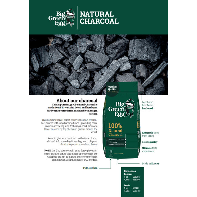 Big Green Egg Houtskool 4.5kg