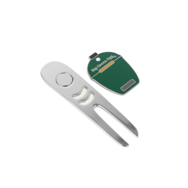 Big Green Egg  Golf Giftbox (pitchfork, Bal marker, stempel en 3 golfballen)