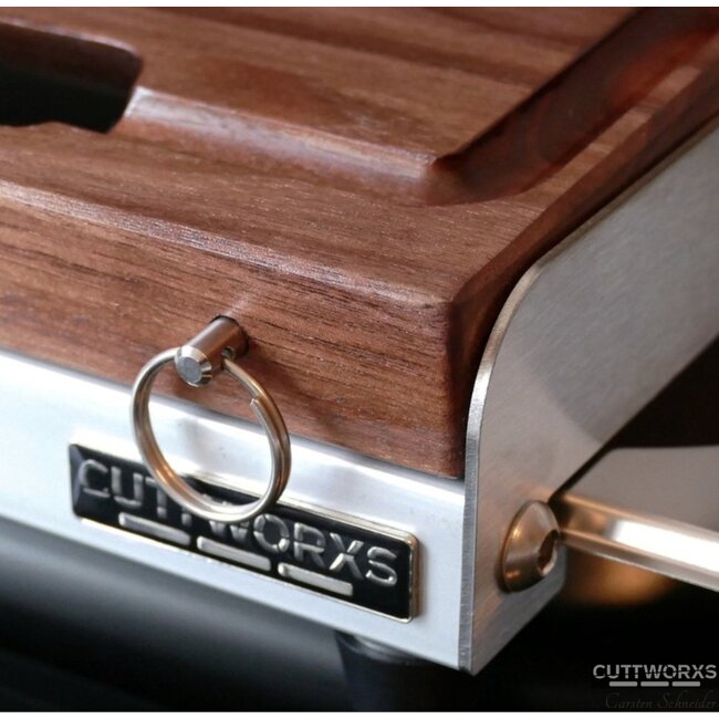 Cuttworxs Notenhouten Snijplank XL met sap geul en geïntegreerde opvangbak