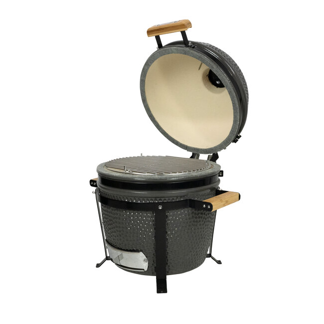 Grill Guru Original Compact Kamado BBQ 33 cm met hitteschild, draagframe, regenhoes en aspook