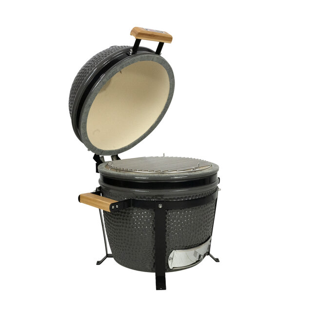 Grill Guru Original Compact Kamado BBQ 33 cm met hitteschild, draagframe, regenhoes en aspook