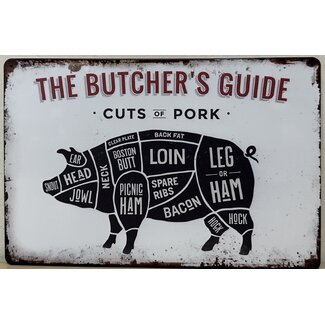 Wandbord Butchers Guide "Varken" 30x20cm