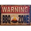BBQ wandbord Warning BBQ zone 30x20cm