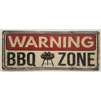 BBQ wandbord Warning BBQ zone 50 x 20 cm