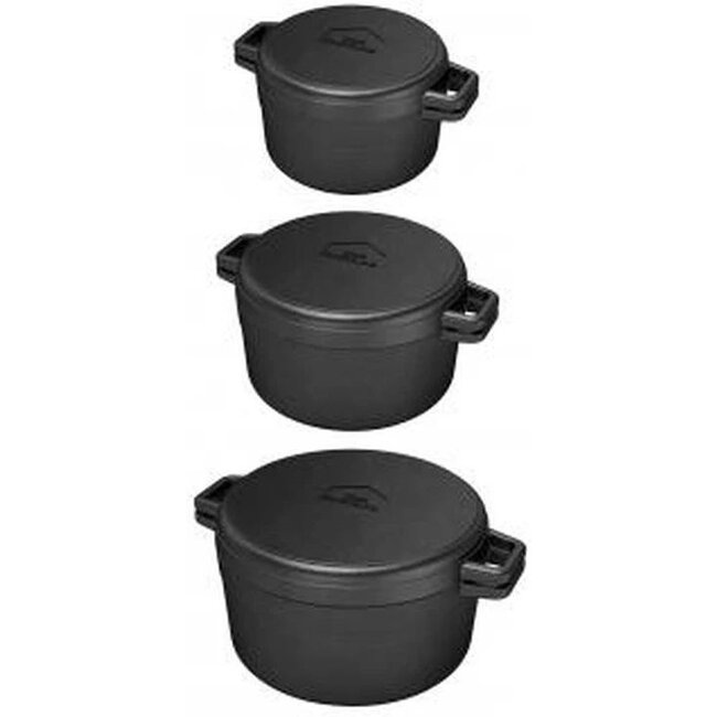 The Bastard kamado’s en BSTRD Dutch Oven Gietijzeren Braadpan met Multifunctionele Deksel voor Kamado en BBQ