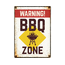 BBQ Wandbord Warning BBQ zone 20x25cm