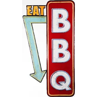 BBQ Wandbord Eat BBQ 60x33cm