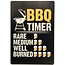 BBQ Wandbord BBQ Timer Bier 25x33cm