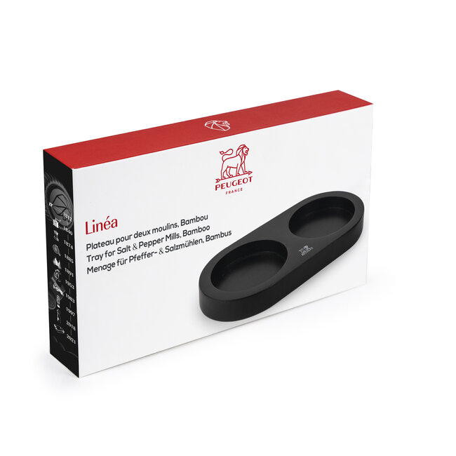 Peugeot Bamboe onderzetter voor twee molens – naturel of matzwart, stijlvol en praktisch