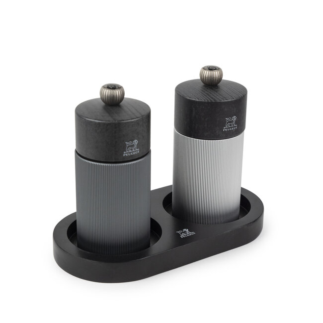 Peugeot Bamboe onderzetter voor twee molens – naturel of matzwart, stijlvol en praktisch