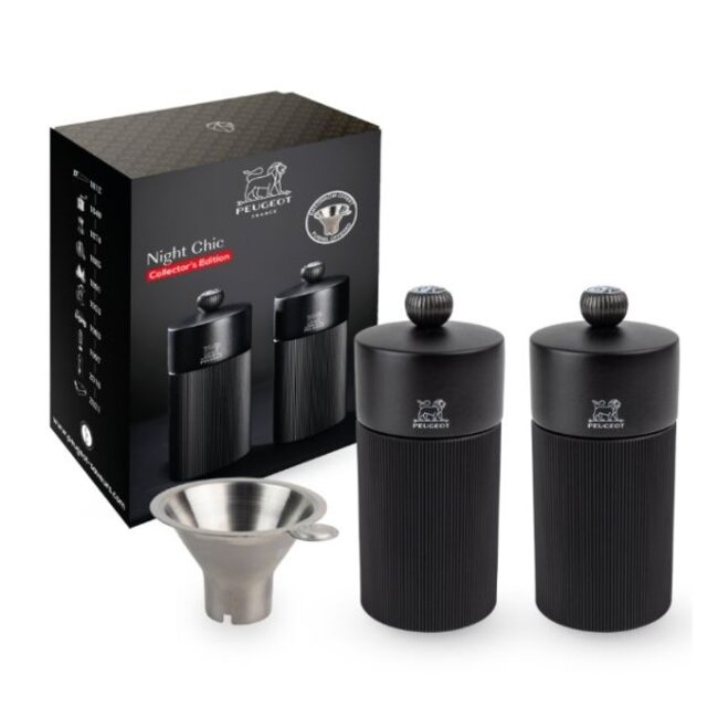 Peugeot Peper- en zoutmolen geschenkdoos Matzwart 12 cm