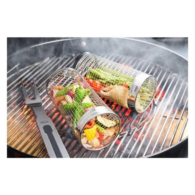 Gefu barbecue groentemand rond – RVS grillmand